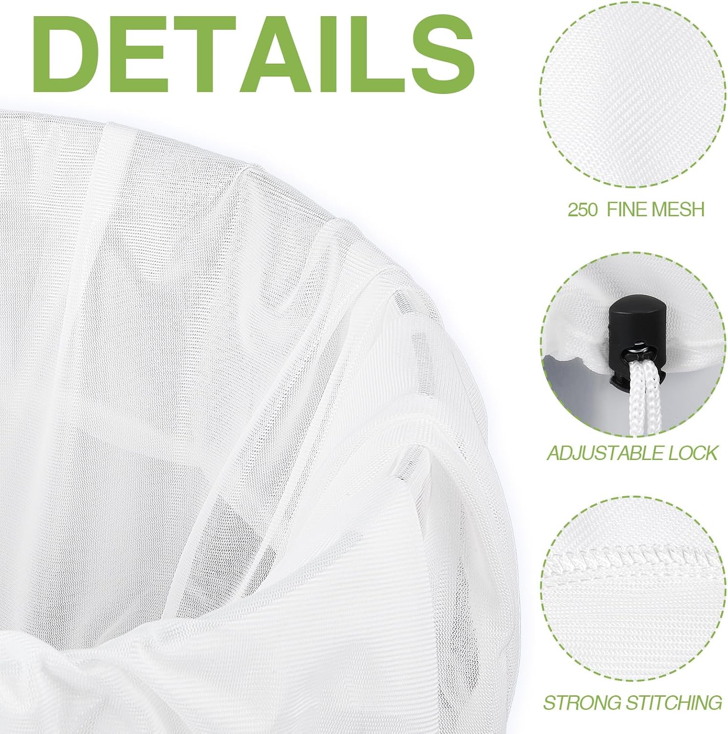 10 Pack Brew Bags Reusable Extra Large 26 x 22'' Fine Mesh Strainer Cold Brew Filters Drawstring Cheese Cloth Straining Bags Wine Making Supplies for Fruit Cider Beer