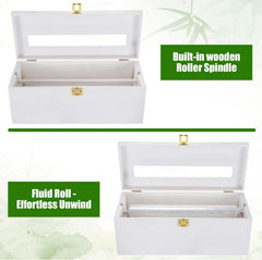 12" Commercial Plastic Wrap Dispenser with Cutter & Roller Heavy Duty Holder for 3000ft Film 1000ft Foil Roll for Restaurant Kitchen Foodservice