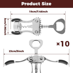 10PCS Wing Corkscrew Wine Opener Bulk,2IN1 Cork Screw Wine Bottle Opener Manual with Beer Bottles Opener Stainless Steel Wine Openers Tool for Wedding Party Favors Groomsmen Waiters Bartenders Servers
