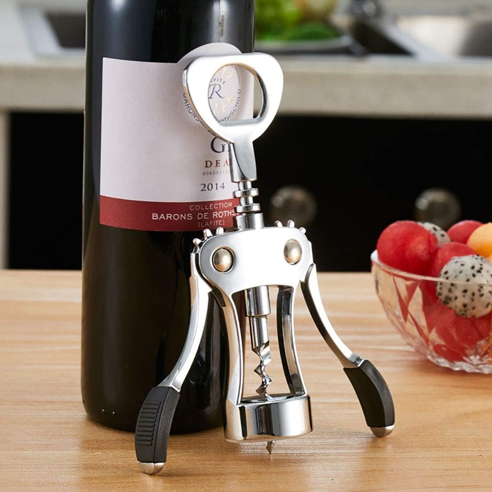 10PCS Wing Corkscrew Wine Opener Bulk,2IN1 Cork Screw Wine Bottle Opener Manual with Beer Bottles Opener Stainless Steel Wine Openers Tool for Wedding Party Favors Groomsmen Waiters Bartenders Servers