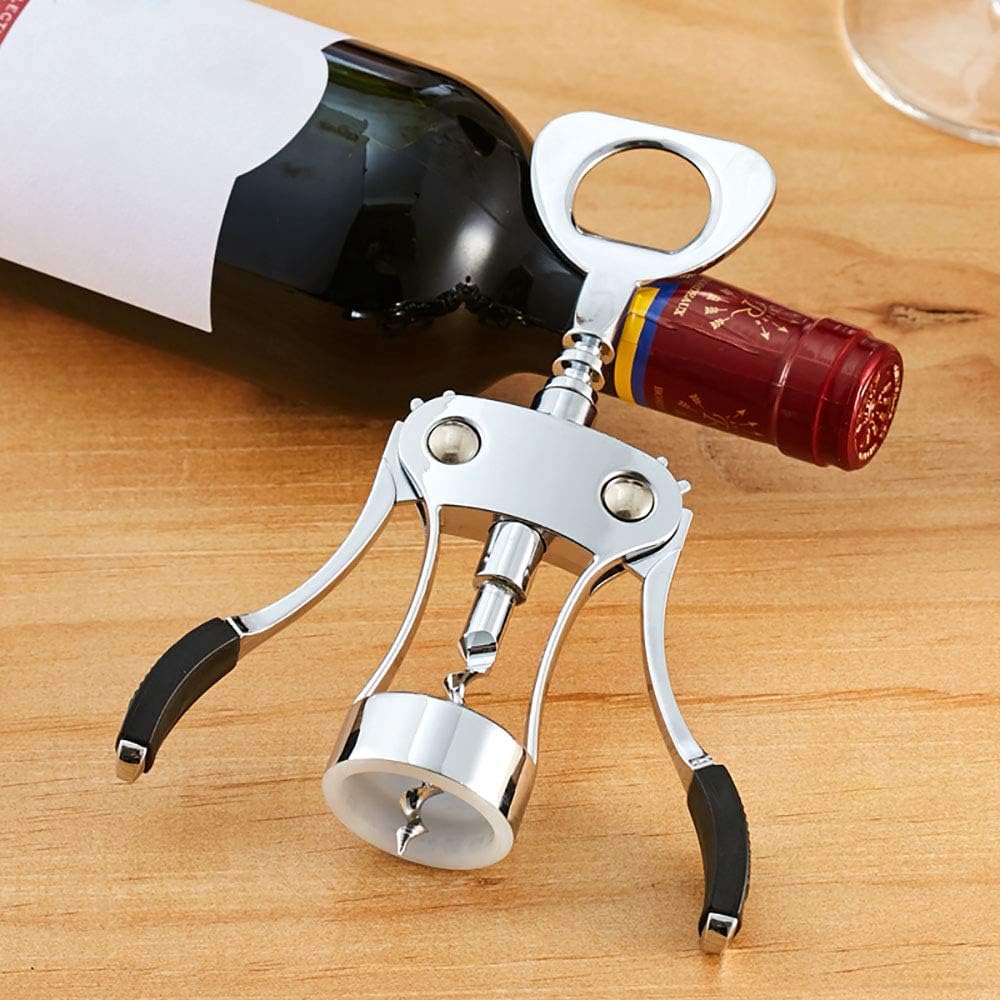 10PCS Wing Corkscrew Wine Opener Bulk,2IN1 Cork Screw Wine Bottle Opener Manual with Beer Bottles Opener Stainless Steel Wine Openers Tool for Wedding Party Favors Groomsmen Waiters Bartenders Servers