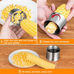 1 Pack Stainless Steel Rotating Corn Sheller Creative Corn Kernels Stripper Kitchen Gadget