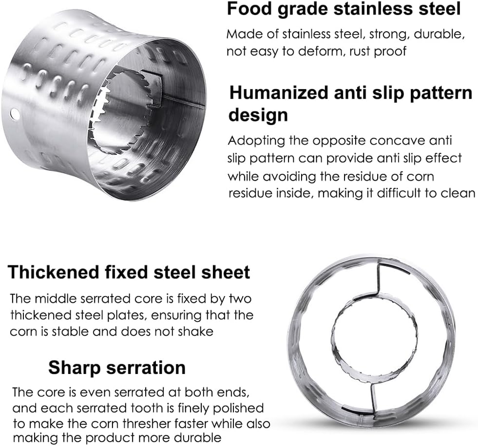 1 Pack Stainless Steel Rotating Corn Sheller Creative Corn Kernels Stripper Kitchen Gadget