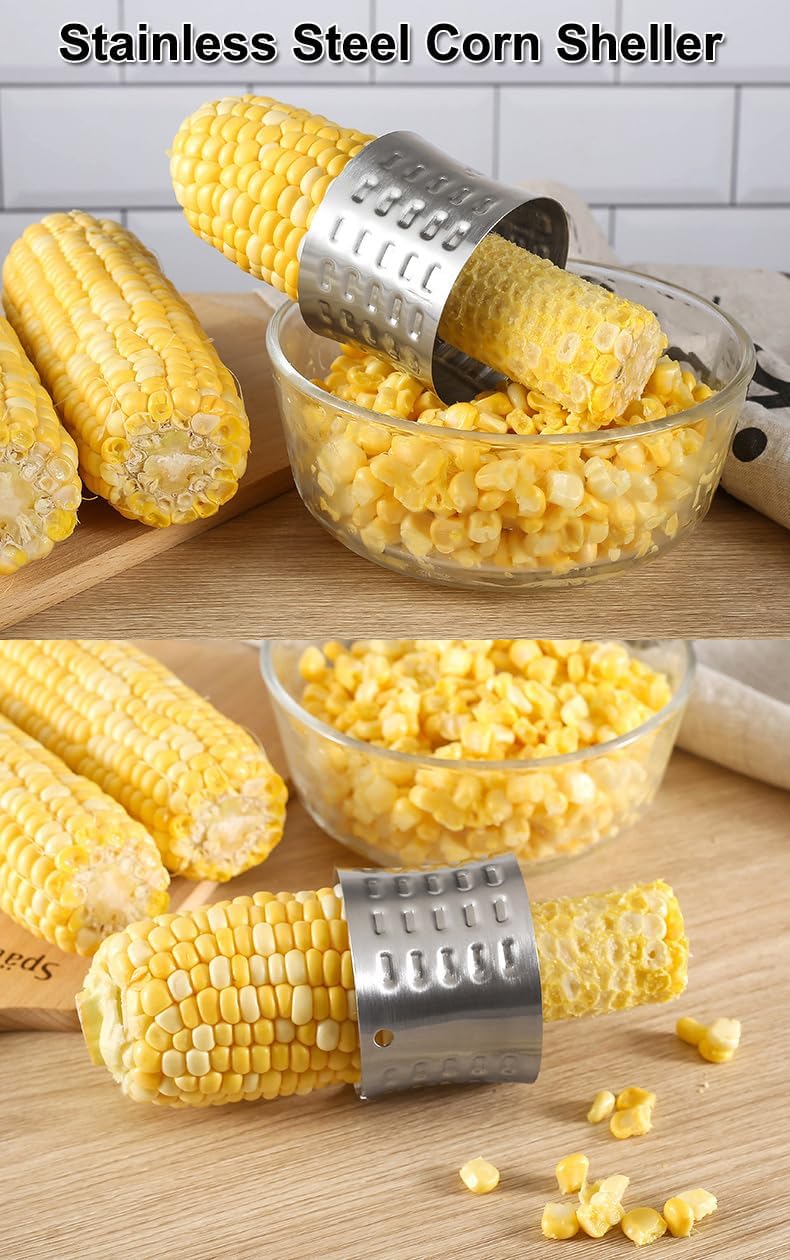1 Pack Stainless Steel Rotating Corn Sheller Creative Corn Kernels Stripper Kitchen Gadget