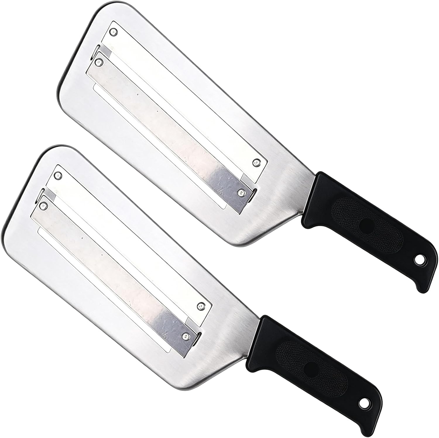 (2 Pack) Cabbage Shredder for Coleslaw,Stainless Steel Cabbage Slicer Shredder,Kitchen Lettuce Knife (Black and Red)