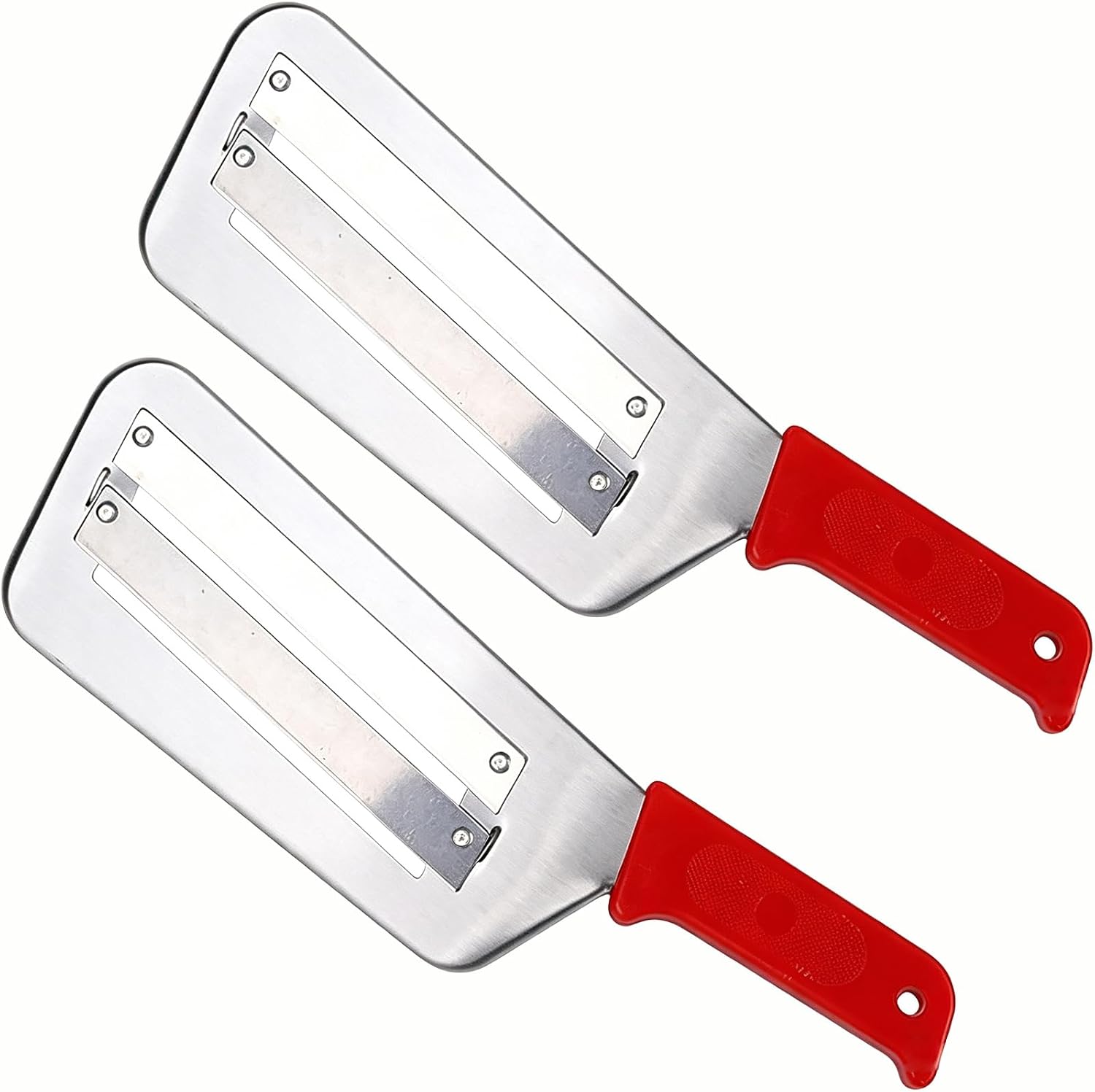 (2 Pack) Cabbage Shredder for Coleslaw,Stainless Steel Cabbage Slicer Shredder,Kitchen Lettuce Knife (Black and Red)