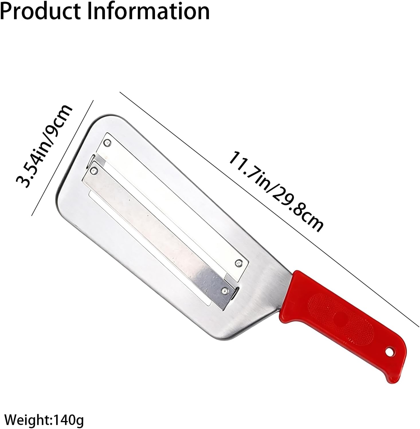(2 Pack) Cabbage Shredder for Coleslaw,Stainless Steel Cabbage Slicer Shredder,Kitchen Lettuce Knife (Black and Red)
