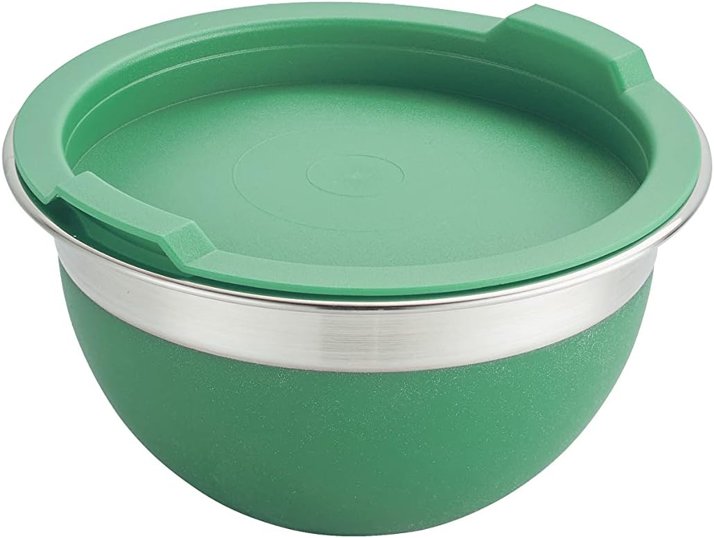 10 Pc Covered Stainless Steel and Silicone Mixing Bowl Set | Mint Green