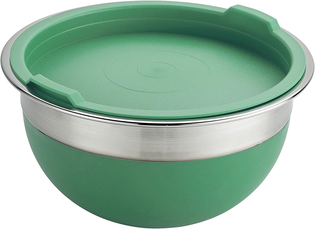 10 Pc Covered Stainless Steel and Silicone Mixing Bowl Set | Mint Green
