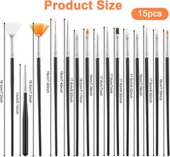 15 PCS Cake Decorating Brushes, Sugar Cookie Decorating Brushes Kit | Food Safe Basting Brush Multifunctional Decorative Baking Supplies Candy Icing Pastry Brush for Bakers(Black)