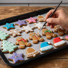 15 PCS Cake Decorating Brushes, Sugar Cookie Decorating Brushes Kit | Food Safe Basting Brush Multifunctional Decorative Baking Supplies Candy Icing Pastry Brush for Bakers(Black)
