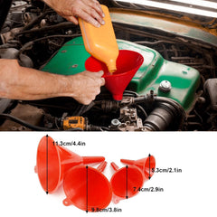 10 PCS Funnels for Automotive Use .Automotive Funnel Set with Wide Mouth Long Neck Hose, Flexible Oil Transmission Fuel Funnel Kit for Oil Change