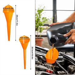 10 PCS Funnels for Automotive Use .Automotive Funnel Set with Wide Mouth Long Neck Hose, Flexible Oil Transmission Fuel Funnel Kit for Oil Change