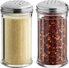 12 Oz Parmesan Cheese Shaker/salt and pepper shakers with Stainless Steel Lid, Clear Plastic seasoning shaker, sugar/spice dispenser, large salt and pepper shakers (360 ml) (12, 12 Oz)