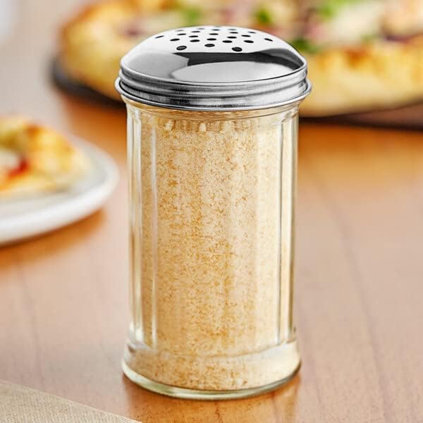 12 Oz Parmesan Cheese Shaker/salt and pepper shakers with Stainless Steel Lid, Clear Plastic seasoning shaker, sugar/spice dispenser, large salt and pepper shakers (360 ml) (12, 12 Oz)