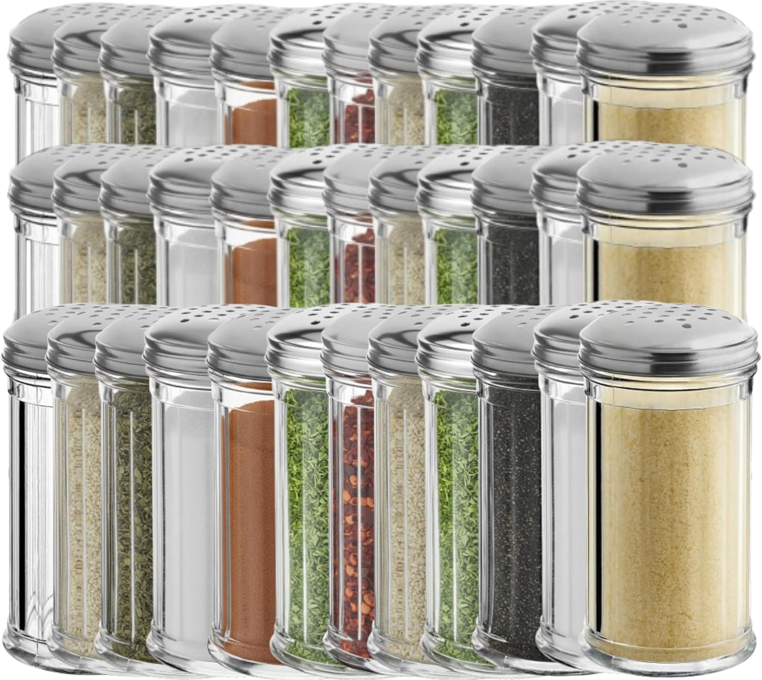 12 Oz Parmesan Cheese Shaker/salt and pepper shakers with Stainless Steel Lid, Clear Plastic seasoning shaker, sugar/spice dispenser, large salt and pepper shakers (360 ml) (12, 12 Oz)