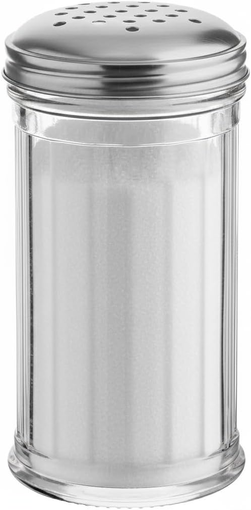 12 Oz Parmesan Cheese Shaker/salt and pepper shakers with Stainless Steel Lid, Clear Plastic seasoning shaker, sugar/spice dispenser, large salt and pepper shakers (360 ml) (12, 12 Oz)