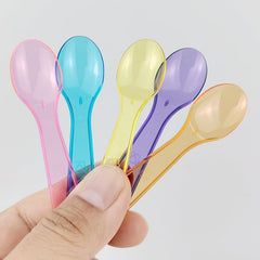 100 Pcs Mini Spoons, Multicolor Disposables Plastic Tasting Spoons for Ice Cream Cake Dessert Party Activity (Multicolor)