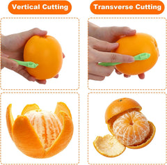10 Pack Orange Peeler Tool, Citrus Peel Cutter & Lemon Opener, Plastic Fruit Peelers, Remover Easy Open Citrus Peel, Kitchen Accessories(Orange + Green)