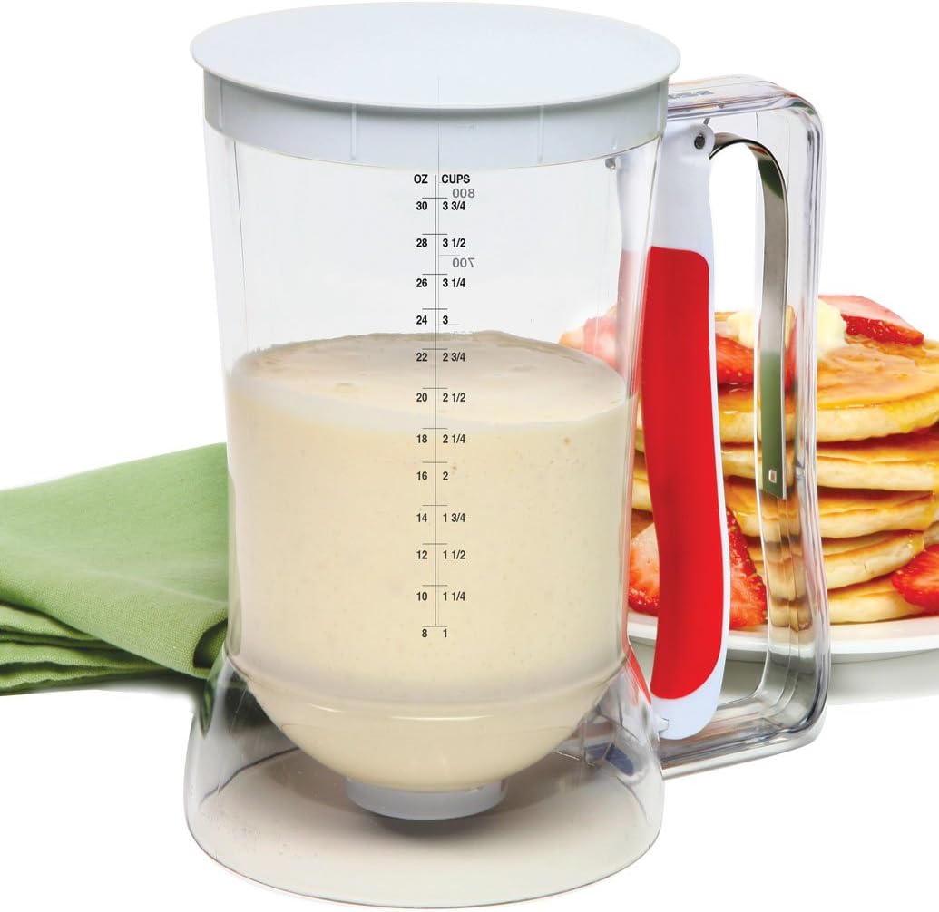 1013 Batter Dispenser Clear/Red, 4 cup