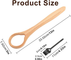 13" Wooden Danish Dough Whisk, Ergonomic Sourdough Whisk Dough Mixer Bread Whisking Tool for Bread, Pastry, Pizza & Baking, Sourdough Bread Baking Supplies(COLOR:Wood)