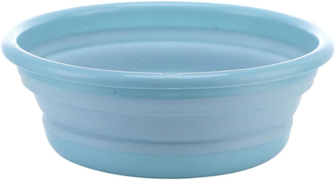 10" Multi-Purpose Collapsible Dish Tub Bowl BPA-Free Round Lightweight Collapsible Wash Basin (Blue)