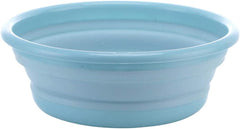 10" Multi-Purpose Collapsible Dish Tub Bowl BPA-Free Round Lightweight Collapsible Wash Basin (Blue)