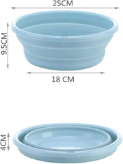 10" Multi-Purpose Collapsible Dish Tub Bowl BPA-Free Round Lightweight Collapsible Wash Basin (Blue)