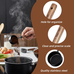 1 Tablespoon Scoop Stainless Steel Coffee Measuring Spoon Coffee Scoop for Ground Coffee Walnut Handle 15 Ml Teaspoon Scoop Perfect for Coffee, Tea