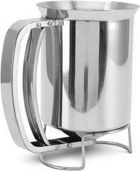 1000ml Stainless Steel Pancake Batter Dispenser, Handheld Stainless Steel Pancake Pourer for Baking Cupcakes Muffins Cooking Crepes, Waffles, Spout