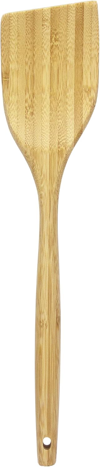 14" Spaghetti Spoon – Natural Bamboo Pasta Server with Teeth | Eco-Friendly, Nonstick Safe, Durable Kitchen Utensil