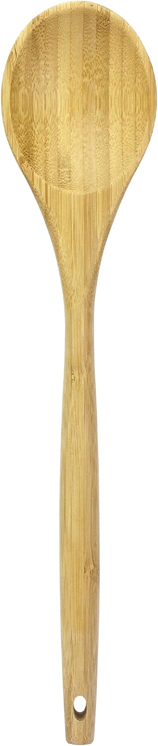 14" Spaghetti Spoon – Natural Bamboo Pasta Server with Teeth | Eco-Friendly, Nonstick Safe, Durable Kitchen Utensil
