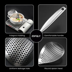 15 Inch Large Skimmer Slotted Spoon 304 Stainless Strainer Spoon | Kitchen Cooking Frying Draining Spoon Rustproof, Integral Forming, Durable, Ergonomic Handle, Dishwasher Safe