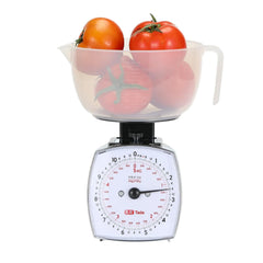 11lb Analog Food Scale Mechanical Dial Kitchen Scale | Removable Measuring Cup, Tare Function