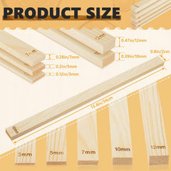 10 Pcs Clay Pottery Rolling Pin Guides,5 Size,Wood Color | Wooden, Teaching Rolling Mud Stick Guide, Polymer Clay Depth Thickness Guide, Pottery Mudboard Tool