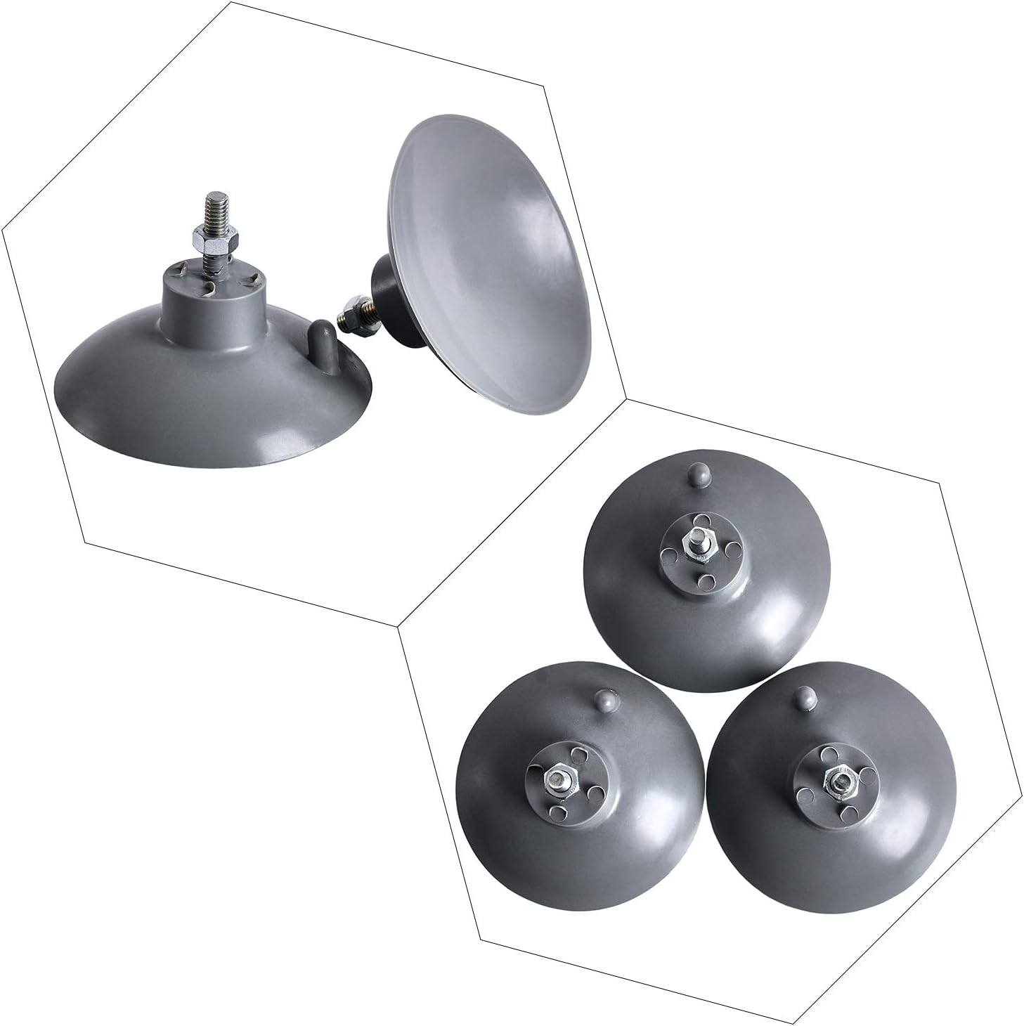 (4 Pcs) Black French Fry Suction Cup Feet Compatible with Industrial Commercial French Fry Cutter