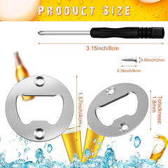 15 Sets Bottle Opener Inserts Kit Stainless Steel Round Bottle Openers Metal Inserts with Screws and Screwdriver for Bottles Opener DIY Resin Mould Kit