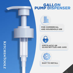 1-Gallon Plastic Jug with Pump Dispenser - Ideal for Epoxy Resin, Laundry Detergent, Liquid Soap, Snow Cone Syrup, Batter