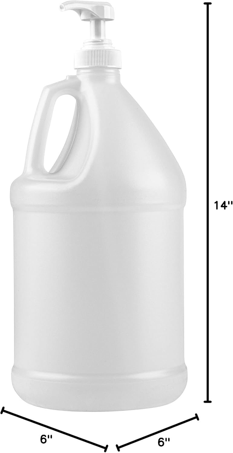 1-Gallon Plastic Jug with Pump Dispenser - Ideal for Epoxy Resin, Laundry Detergent, Liquid Soap, Snow Cone Syrup, Batter