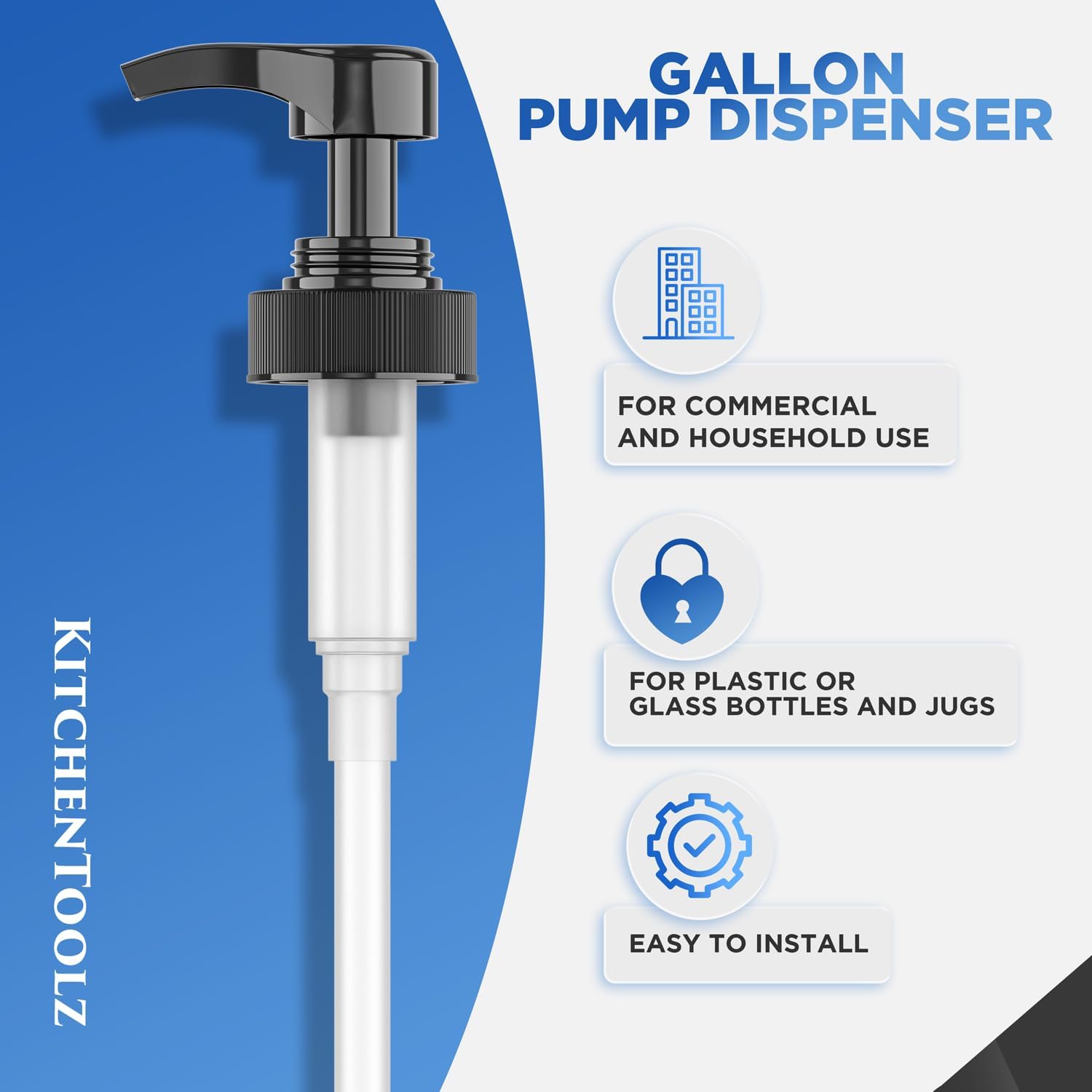 1-Gallon Plastic Jug with Pump Dispenser - Ideal for Epoxy Resin, Laundry Detergent, Liquid Soap, Snow Cone Syrup, Batter