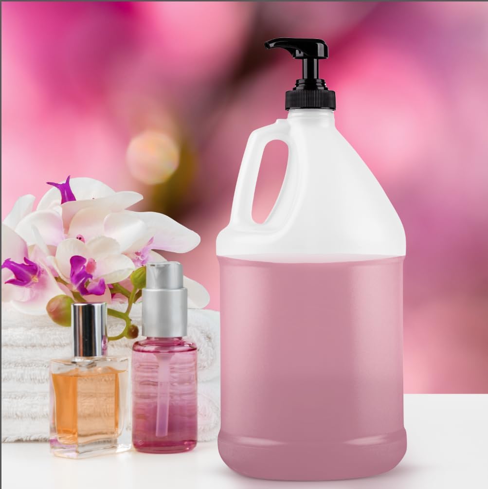 1-Gallon Plastic Jug with Pump Dispenser - Ideal for Epoxy Resin, Laundry Detergent, Liquid Soap, Snow Cone Syrup, Batter
