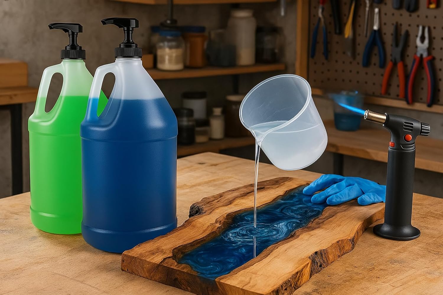 1-Gallon Plastic Jug with Pump Dispenser - Ideal for Epoxy Resin, Laundry Detergent, Liquid Soap, Snow Cone Syrup, Batter