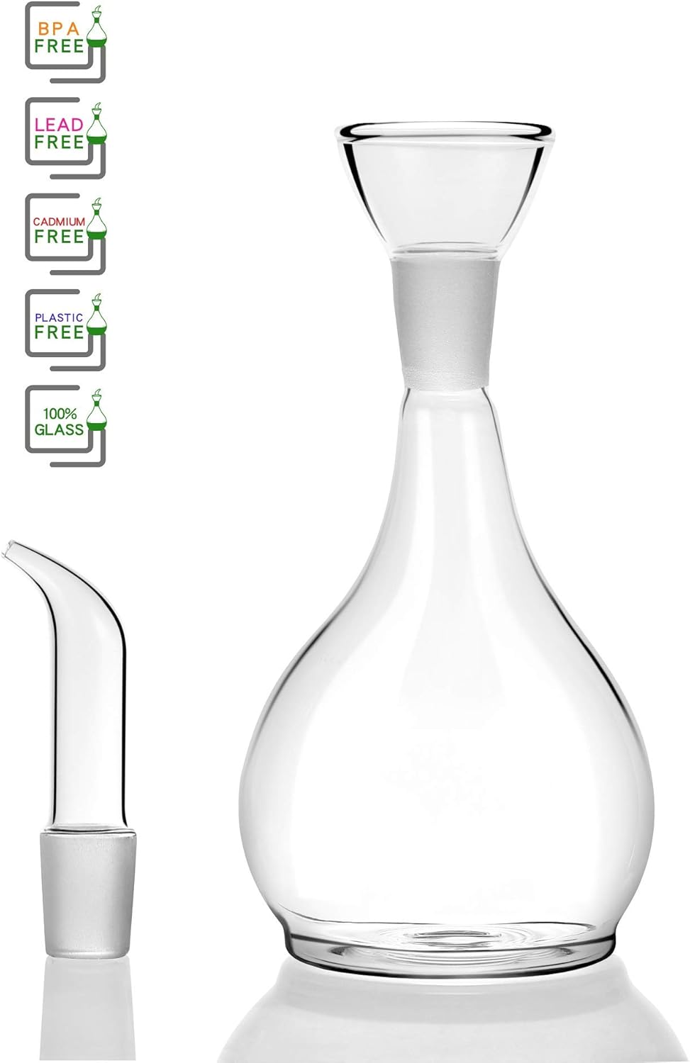 13ounce/ 380 ml Clear Glass Olive Oil Dispenser Bottle - Oil & Vinegar Cruet with Pourers and NO Funnel Needed - Olive Oil Carafe Decanter for Kitchen and BBQ