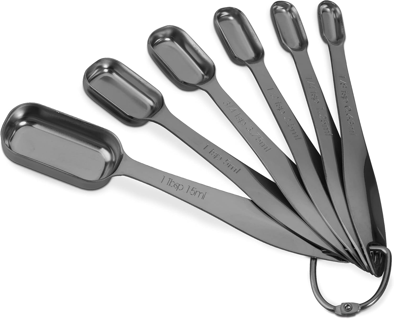13-Piece Measuring Cups and Spoons Set, 18/8 Stainless Steel, Silver | Clearly Marked US and Metric Measurements, 7 Cups and 6 Spoons Nest for Dry and Wet Ingredients in Cooking and Baking