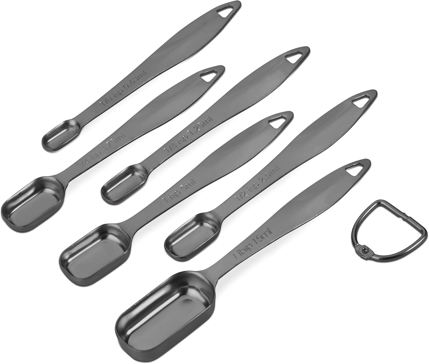 13-Piece Measuring Cups and Spoons Set, 18/8 Stainless Steel, Silver | Clearly Marked US and Metric Measurements, 7 Cups and 6 Spoons Nest for Dry and Wet Ingredients in Cooking and Baking
