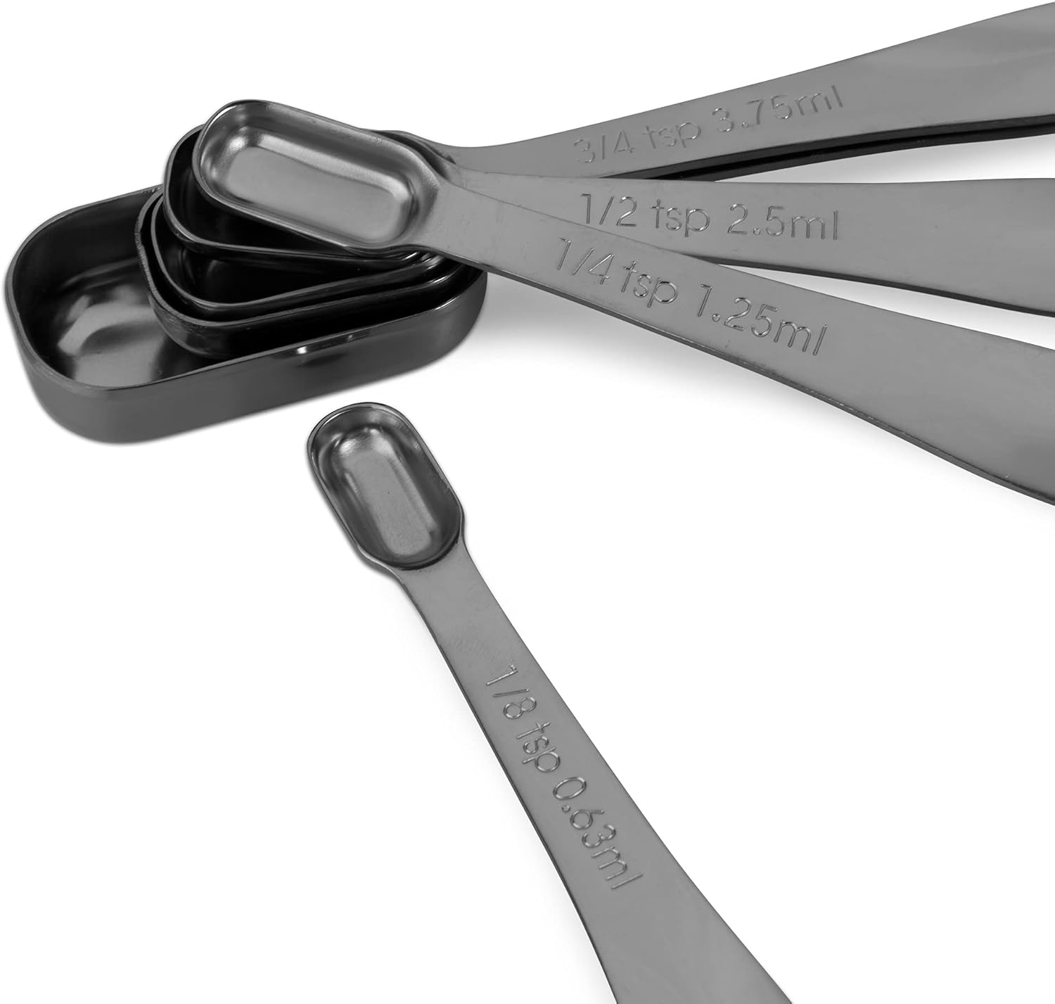 13-Piece Measuring Cups and Spoons Set, 18/8 Stainless Steel, Silver | Clearly Marked US and Metric Measurements, 7 Cups and 6 Spoons Nest for Dry and Wet Ingredients in Cooking and Baking