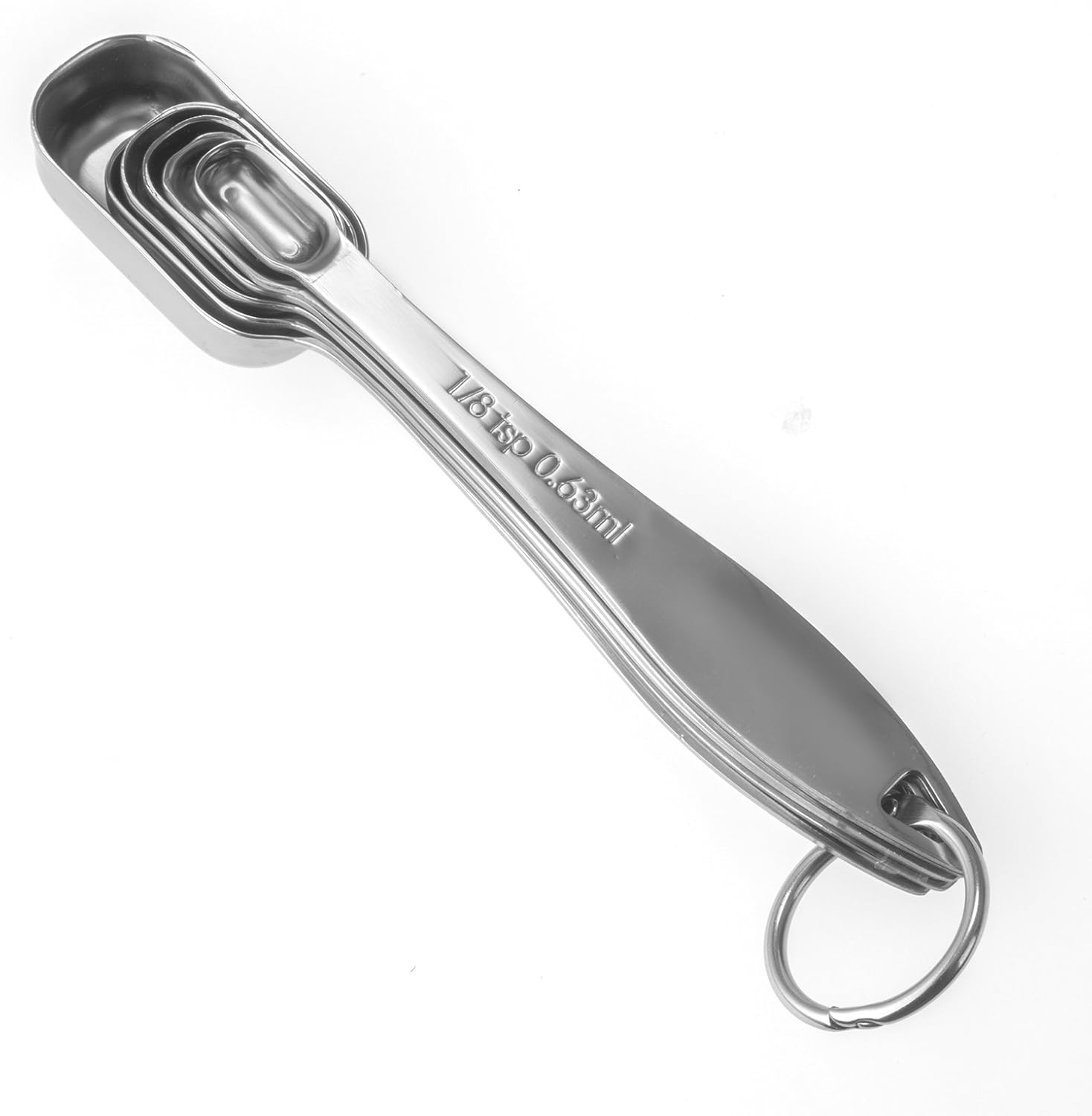 13-Piece Measuring Cups and Spoons Set, 18/8 Stainless Steel, Silver | Clearly Marked US and Metric Measurements, 7 Cups and 6 Spoons Nest for Dry and Wet Ingredients in Cooking and Baking
