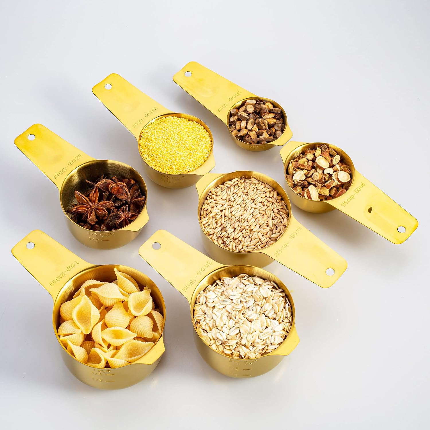 13-Piece Measuring Cups and Spoons Set, 18/8 Stainless Steel, Silver | Clearly Marked US and Metric Measurements, 7 Cups and 6 Spoons Nest for Dry and Wet Ingredients in Cooking and Baking