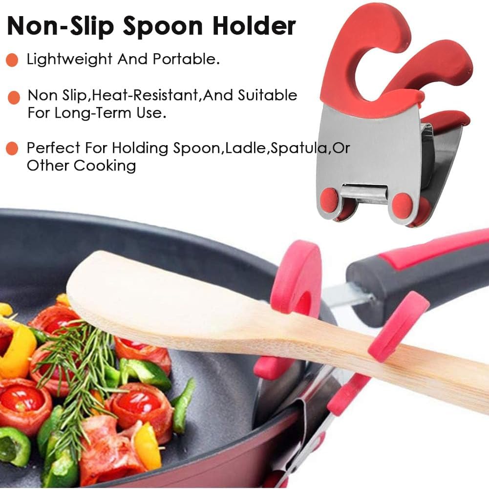 1 Pack Stainless Steel Pot Side Clamp, Hot Spoon Holder, Kitchenware Support Rack, Convenient Kitchen Cooking Organization Tool