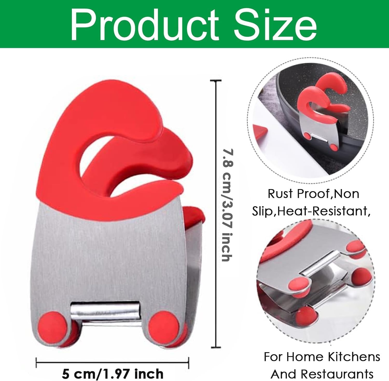 1 Pack Stainless Steel Pot Side Clamp, Hot Spoon Holder, Kitchenware Support Rack, Convenient Kitchen Cooking Organization Tool
